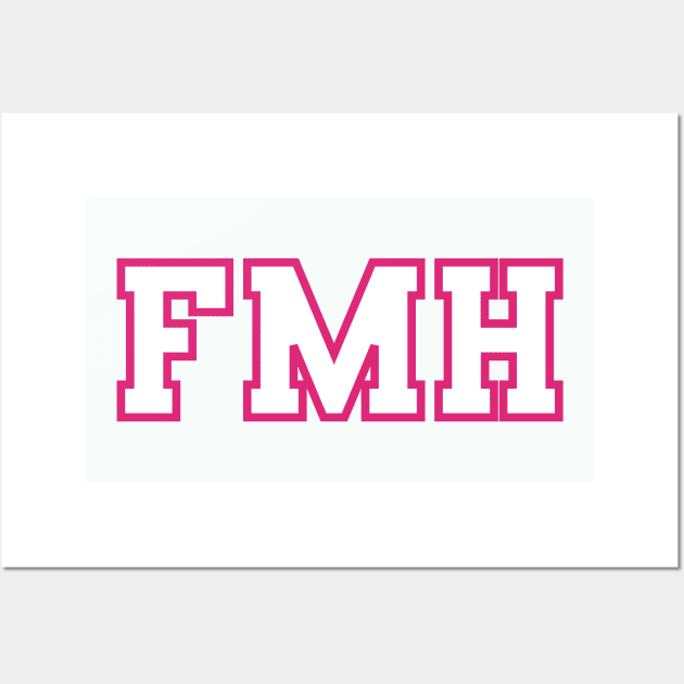 FMH Collegiate - Pink/Green Letters - FMH Collegiate - Pink/Green Letters Wall Art by Finding Mr Height